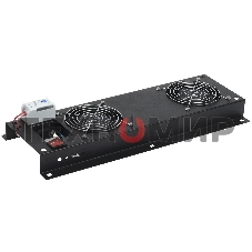 Вентиляторная панель с выключателем и термостатом 2 модуля черная FM05-22M ITK