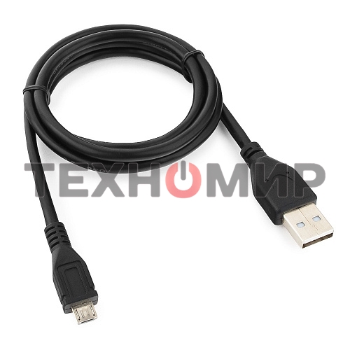 Кабель USB2.0 Pro Cablexpert CCP-mUSB2-AMBM-1M, AM/microBM 5P, 1м, экран, черный, пакет