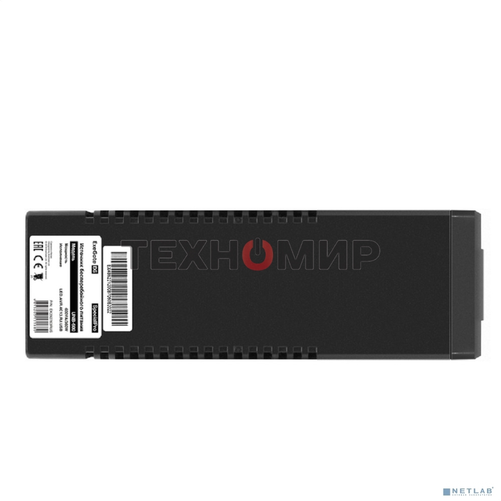 Источник бесперебойного питания ExeGate SpecialPro UNB-600.LED.AVR.4C13.RJ.USB 600VA/360W, LED, AVR, 4*C13, RJ45/11, USB, черный