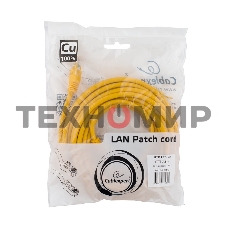 Патч-корд медный UTP Cablexpert PP10-7.5M/Y cat.5, 7.5м, литой, многожильный, желтый