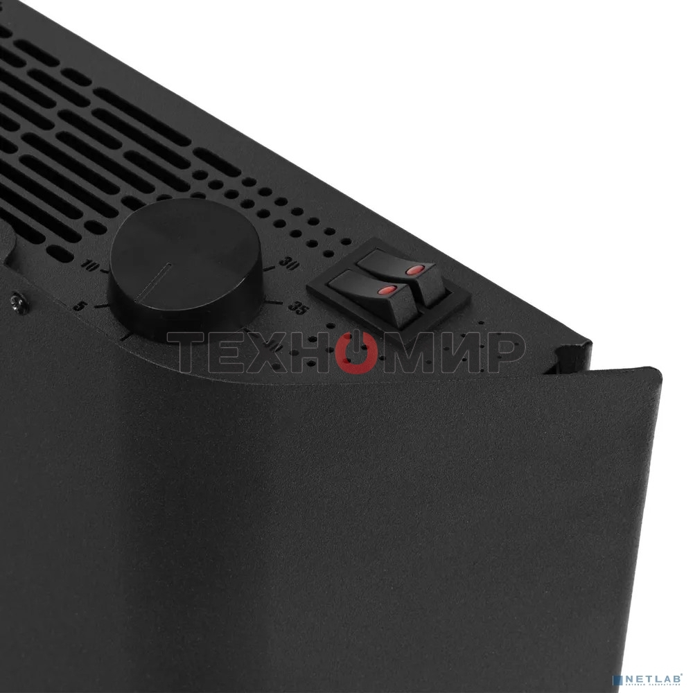 Конвектор электрический Denzel XCE-1000B черный, 1000 Вт, 15 м2, термостат