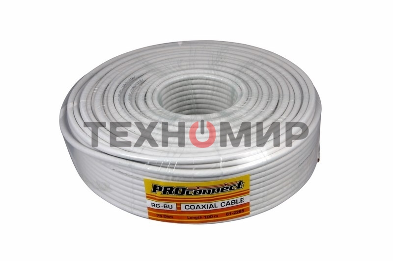 Кабель PROconnect RG6 1х0.9мм2 бухта 100м
