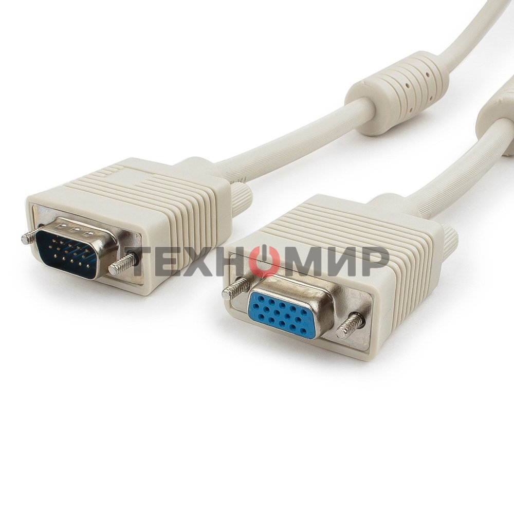 Кабель Gembird удлинитель VGA Premium,1.8м,15M/15F,тройн. экран,феррит. кольца,пакет