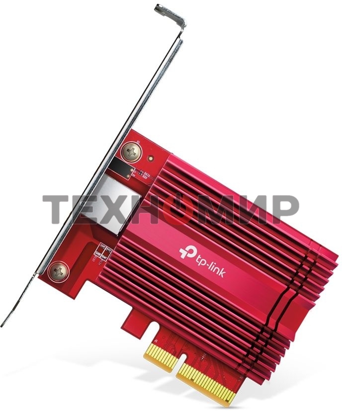 Сетевой адаптер 10 Gigabit PCI-E network adapter, 1 PCI Express 3.0 X4 interface, 1 100/1000/10000Mbps Ethernet port, come with Low-Profile and Full-Height Brackets