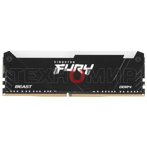 Оперативная память Kingston Fury Beast, DDR4, 16GB (1x16GB), 3600MHz, CL18, DIMM, с радиатором, RGB, черный