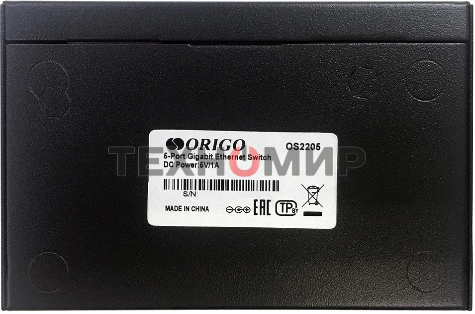 Коммутатор неуправляемый ORIGO OS2205/A2A 5x1000Base-T, корпус металл