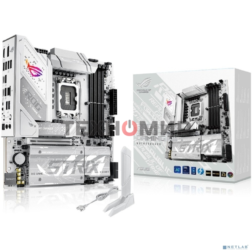 Материнская плата ASUS ROG STRIX B860-G GAMING WIFI, LGA 1851, Intel B860, 4xDDR5, 4xSATA, 4xM.2, 1xPCIe 5.0 x16, 1xDP, 1xHDMI, 1xThunderbolt 4, 1x 2.5Gb LAN, 1xUSB-C 20Gbps, 1xUSB-A 10Gbps, 3xUSB-A 5Gbps, 4xUSB-A 2.0, 2x3.5 мм, 7.1, mATX