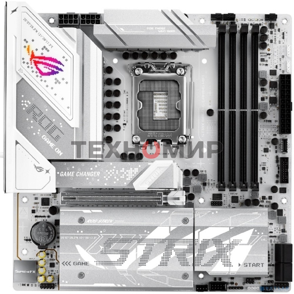 Материнская плата ASUS ROG STRIX B860-G GAMING WIFI, LGA 1851, Intel B860, 4xDDR5, 4xSATA, 4xM.2, 1xPCIe 5.0 x16, 1xDP, 1xHDMI, 1xThunderbolt 4, 1x 2.5Gb LAN, 1xUSB-C 20Gbps, 1xUSB-A 10Gbps, 3xUSB-A 5Gbps, 4xUSB-A 2.0, 2x3.5 мм, 7.1, mATX
