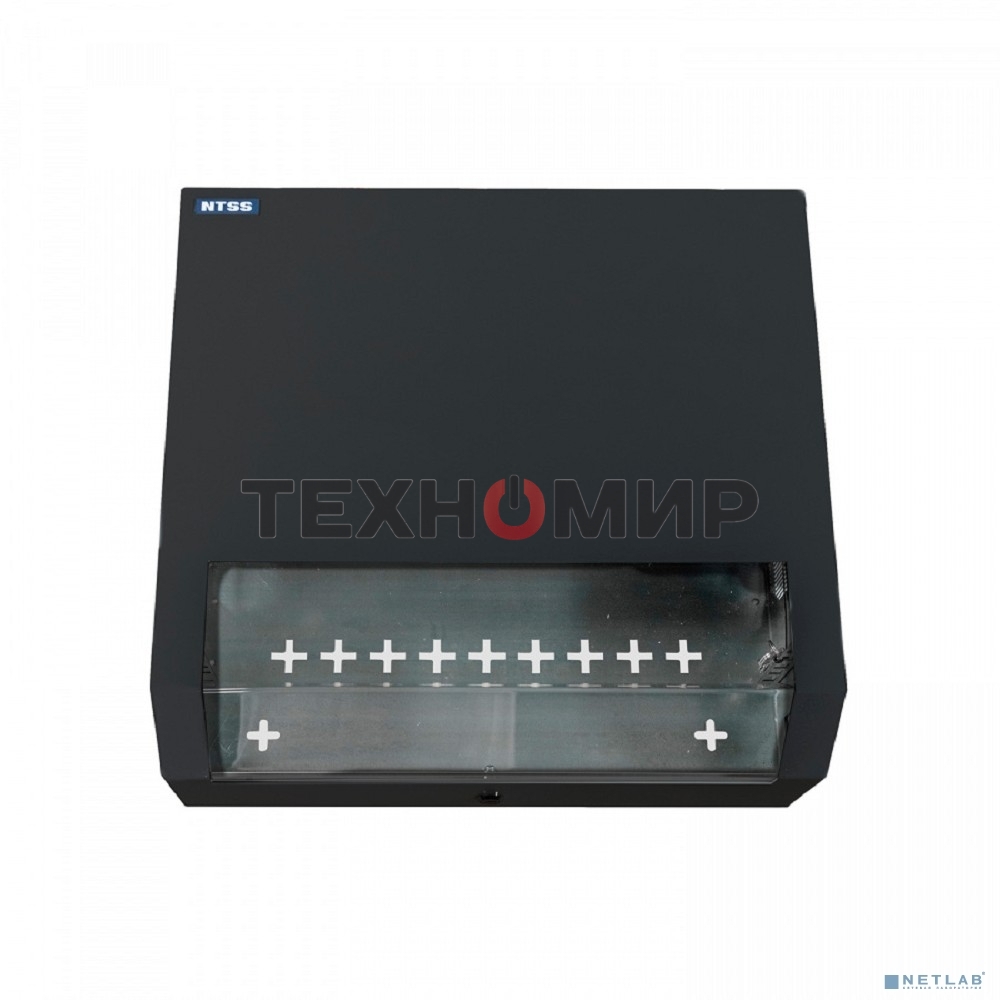 Шкаф коммутационный NTSS (NTSS-SOHO5U-BL) настенный 5U 520x140 мм пер. дв. стекл несъемн. бок. пан. 80 кг черный