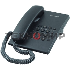 Телефон проводной Panasonic KX-TS2350RUB черный повтор номера, регул-ка громкости, кр.на стену