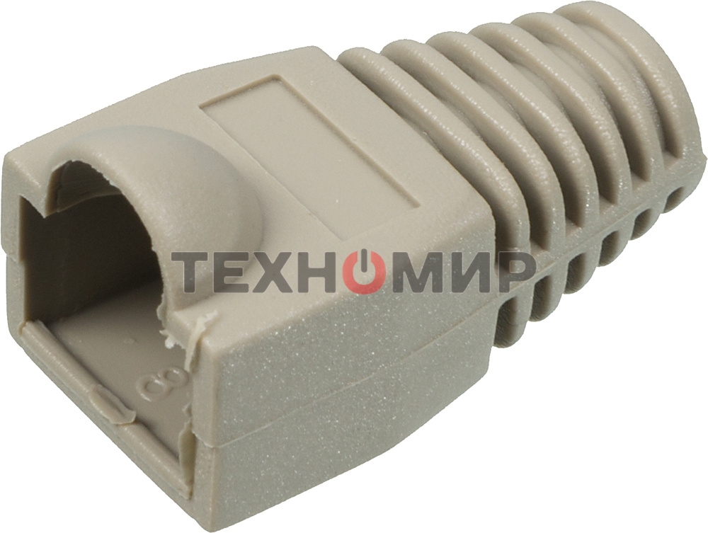 Защитные колпачки для кабеля 6,0мм cat.5, на соединение коннектора с кабелем, серый, 100 шт. в пчк