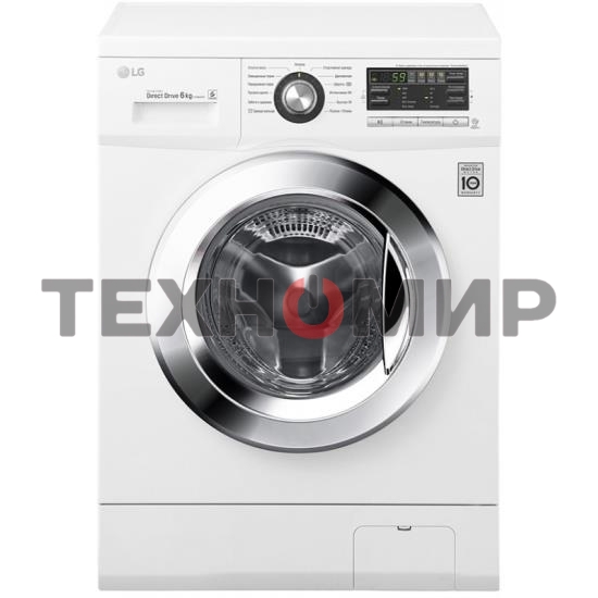 Стиральная машина LG F1096ND3 белая, загрузка фронтальная 6кг, 1000 об/мин., класс: A