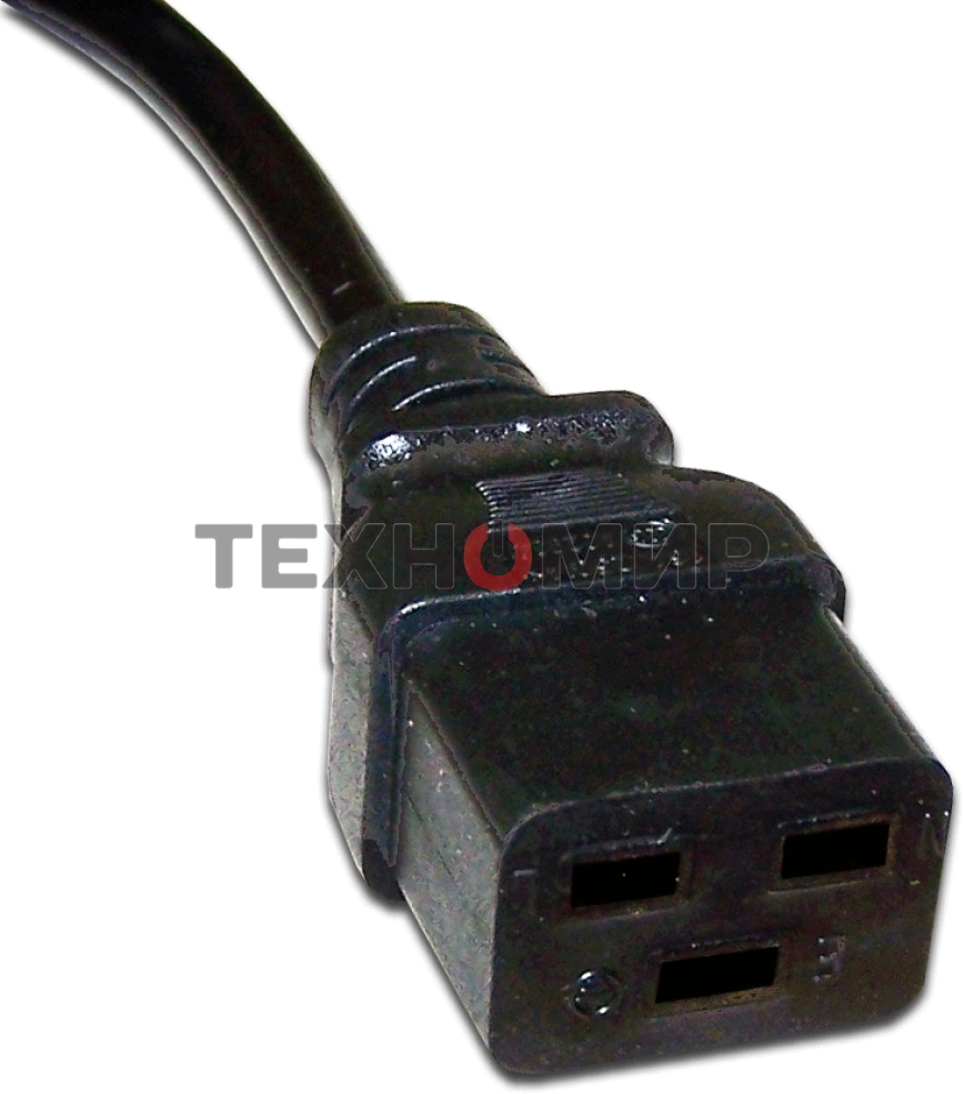 Шнур питания Lanmaster C19-C20, 3х1.5, 220В, 16А, черный, 0.5 м