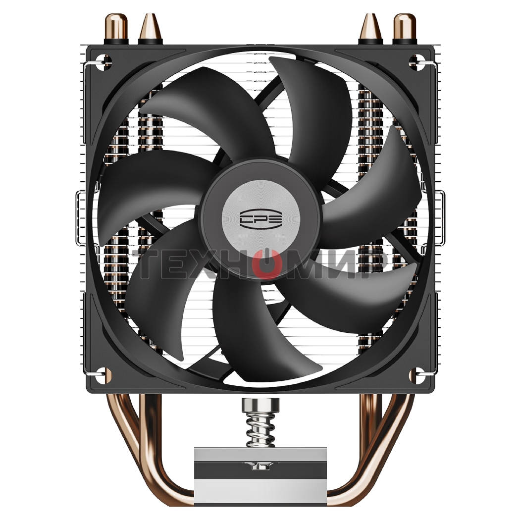 Кулер для процессора PCCooler R200 S115X/1200/1700/AM4/AM5 (TDP 110W, 90мм Non LED Fan, 2 тепловые трубки 6мм, 2200RPM, 28,3dBa)