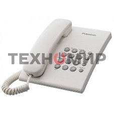 Телефон проводной Panasonic KX-TS2350RUW белый повтор номера, регул-ка громкости, кр.на стену