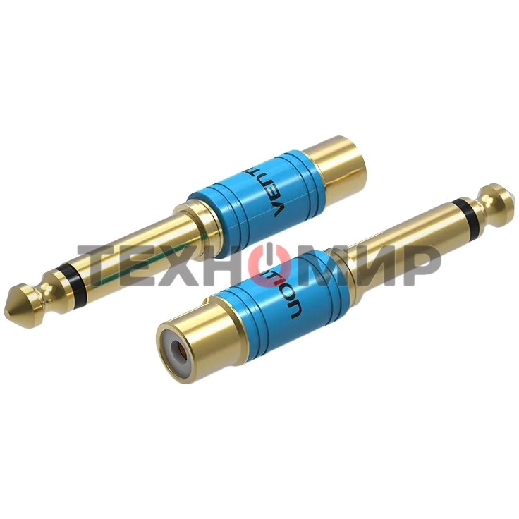 Переходник Vention jack 6.35 мм M/RCA F