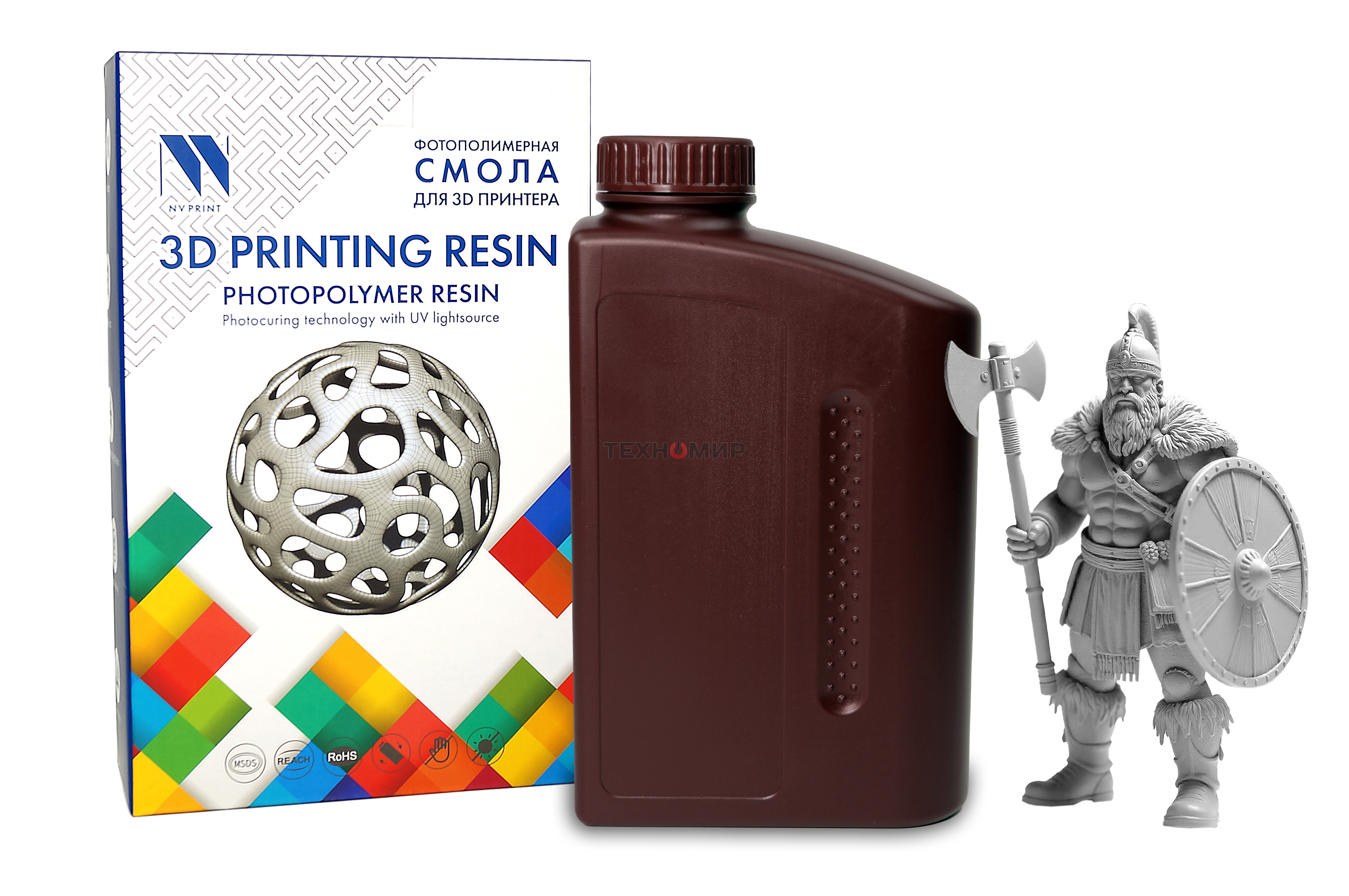 Фотополимерная смола NVPrint High Temp Resin Grey для 3D печати 1 кг (бут)