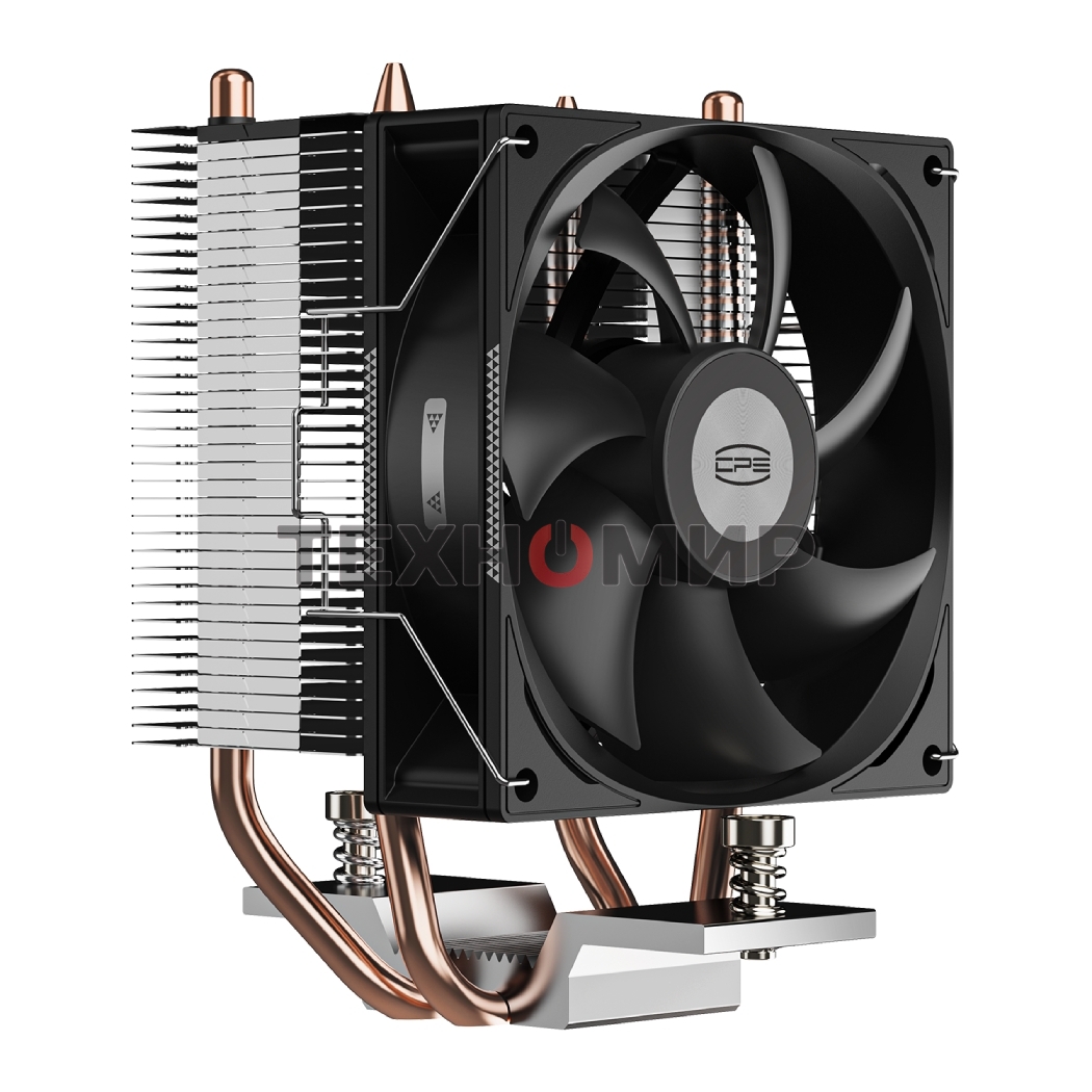 Кулер для процессора PCCooler R200 S115X/1200/1700/AM4/AM5 (TDP 110W, 90мм Non LED Fan, 2 тепловые трубки 6мм, 2200RPM, 28,3dBa)