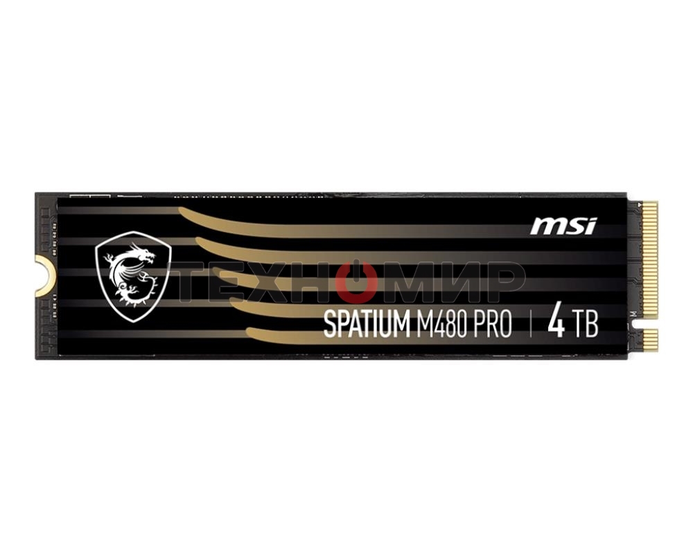 Накопитель SSD MSI SPATIUM M480 PRO, 1000Gb, M.2 2280, PCIe 4.0 x4, NVMe, R/W 7400/6000