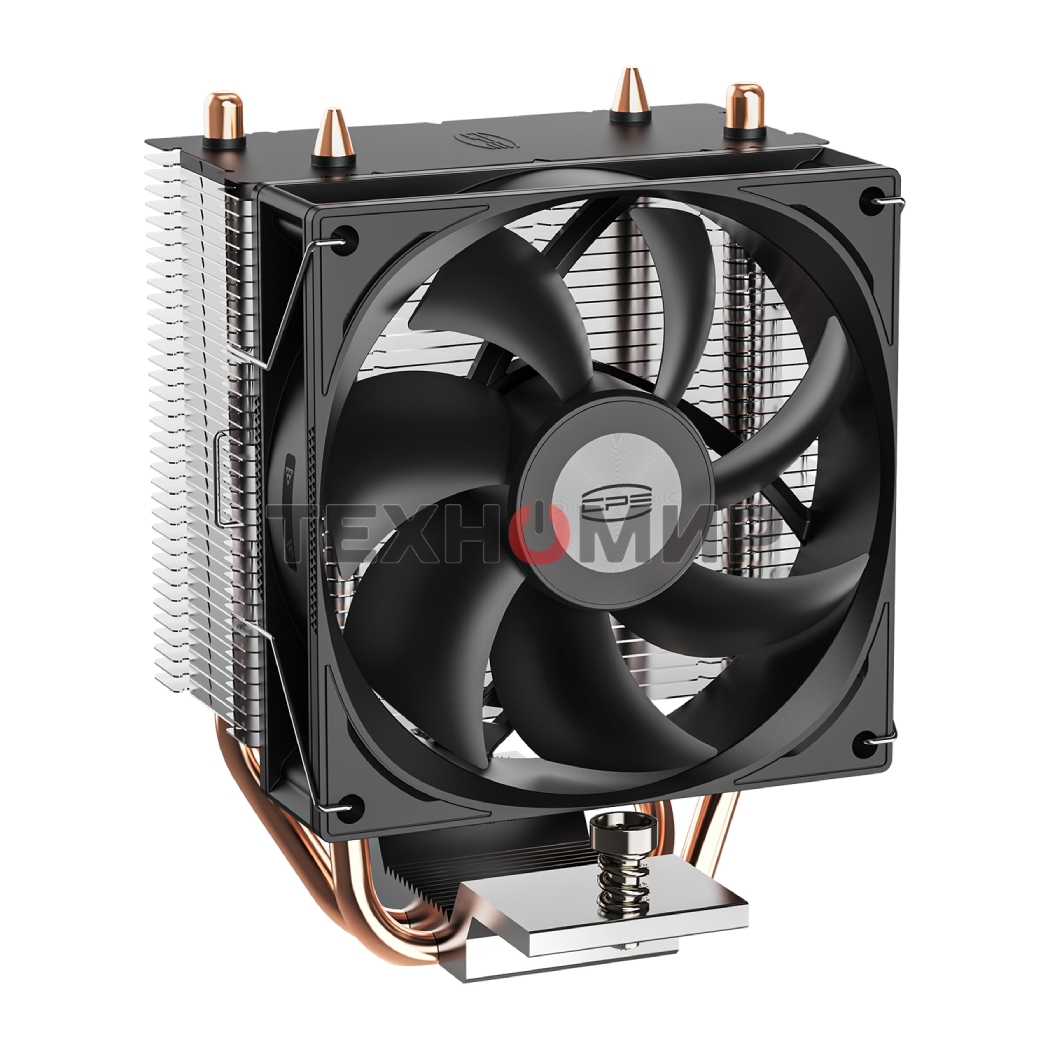 Кулер для процессора PCCooler R200 S115X/1200/1700/AM4/AM5 (TDP 110W, 90мм Non LED Fan, 2 тепловые трубки 6мм, 2200RPM, 28,3dBa)