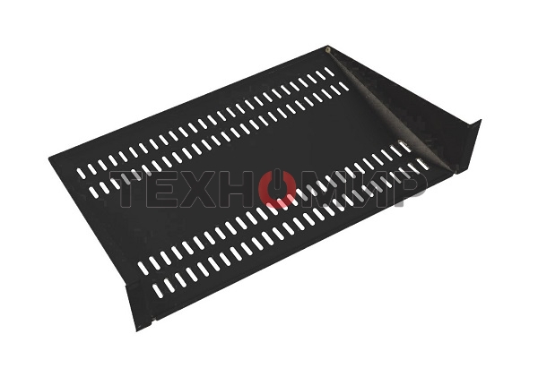 Полка перфорированная консольная 2U, глубина 400 мм, черный (МС-40-9005)