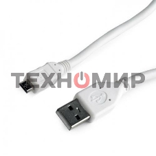 Кабель USB2.0 Pro Cablexpert CCP-mUSB2-AMBM-W-1M, AM/microBM 5P, 1м, экран, белый, пакет