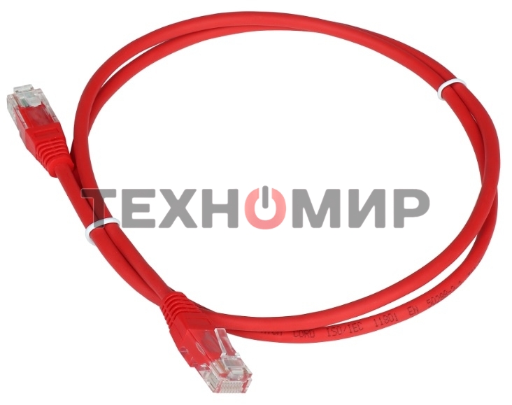 Патч-корд TWT UTP кат.5e, с заливными колпачками, 0.15 м, красный