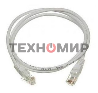 Патч-корд TWT UTP кат.5e, с заливными колпачками, 0.3 м, серый