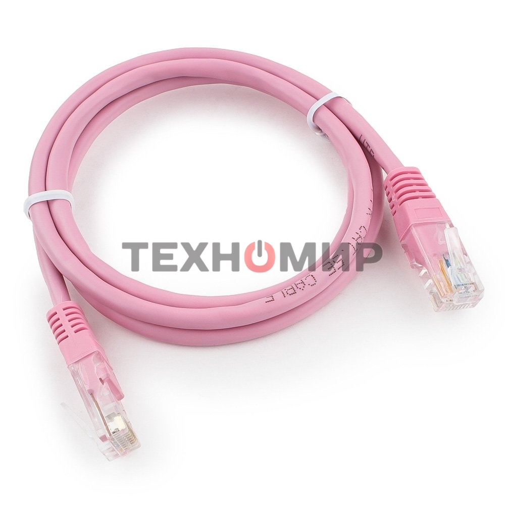 Патч-корд UTP Cablexpert cat.5e, 1м, литой, многожильный, розовый