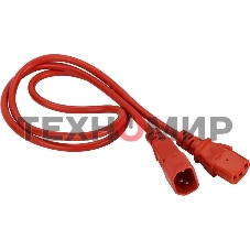 Шнур питания C13-C14, 3х0.75, 220В, 10А, красный, 1.8 метра