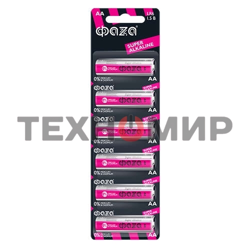Элемент питания алкалиновый LR 6 Super Alkaline BL-6 (уп.6шт) ФАZА 4895205002043, 1.5 В