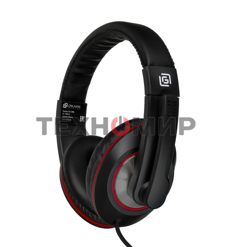 Гарнитура проводная Oklick HS-L390G DRAGON black/red 1.8m (JD-728S)
