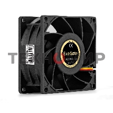 Вентилятор для корпуса ExeGate EX08038S3P-24 черный, 80 мм, 4500 об/мин, 43.2 дБ, 3 pin