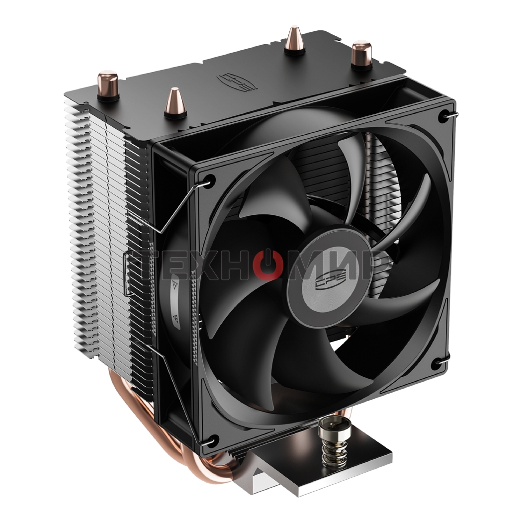 Кулер для процессора PCCooler R200 S115X/1200/1700/AM4/AM5 (TDP 110W, 90мм Non LED Fan, 2 тепловые трубки 6мм, 2200RPM, 28,3dBa)