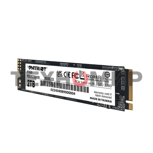 Накопитель SSD Patriot P320 2ТБ, M.2 2280, NVMe, R/W 3000MB/2200Mb/s