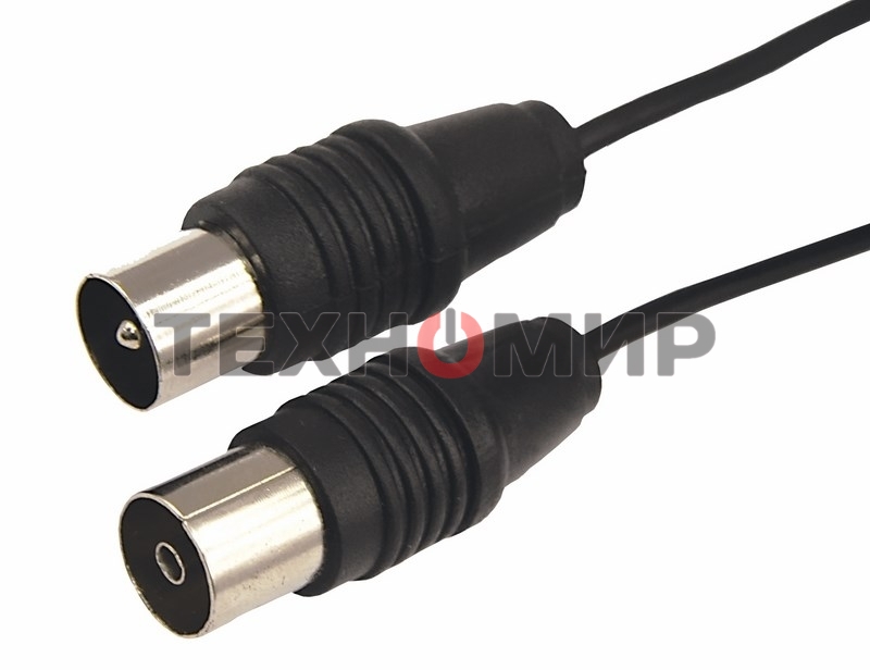 ВЧ кабель Rexant, ТВ гнездо - ТВ штекер, длина 3 метра, чeрный