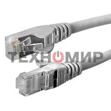 Патч-корд TWT UTP кат.5e, с заливными колпачками, 0.3 м, серый