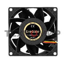 Вентилятор для корпуса ExeGate EX08038S3P-24 черный, 80 мм, 4500 об/мин, 43.2 дБ, 3 pin