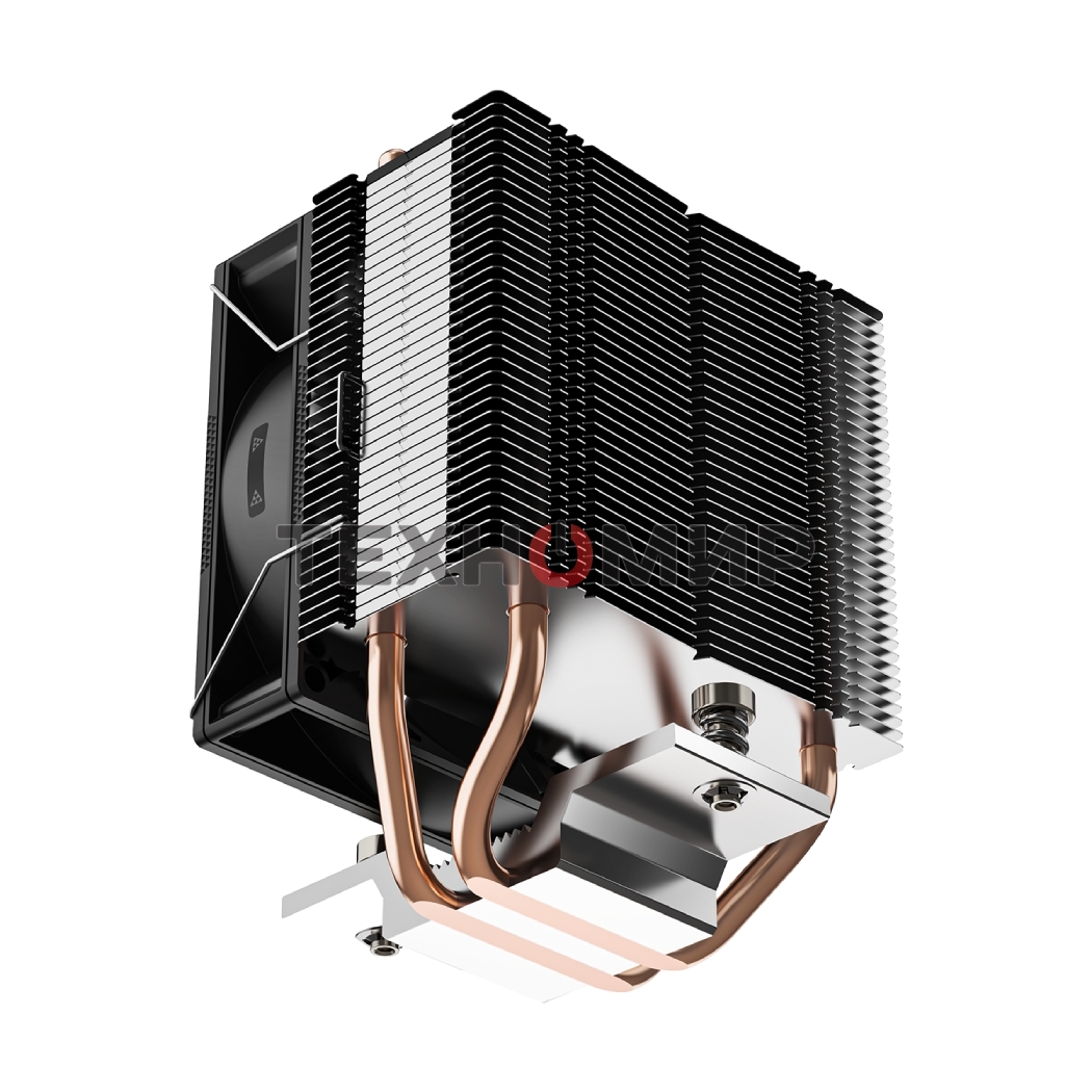 Кулер для процессора PCCooler R200 S115X/1200/1700/AM4/AM5 (TDP 110W, 90мм Non LED Fan, 2 тепловые трубки 6мм, 2200RPM, 28,3dBa)