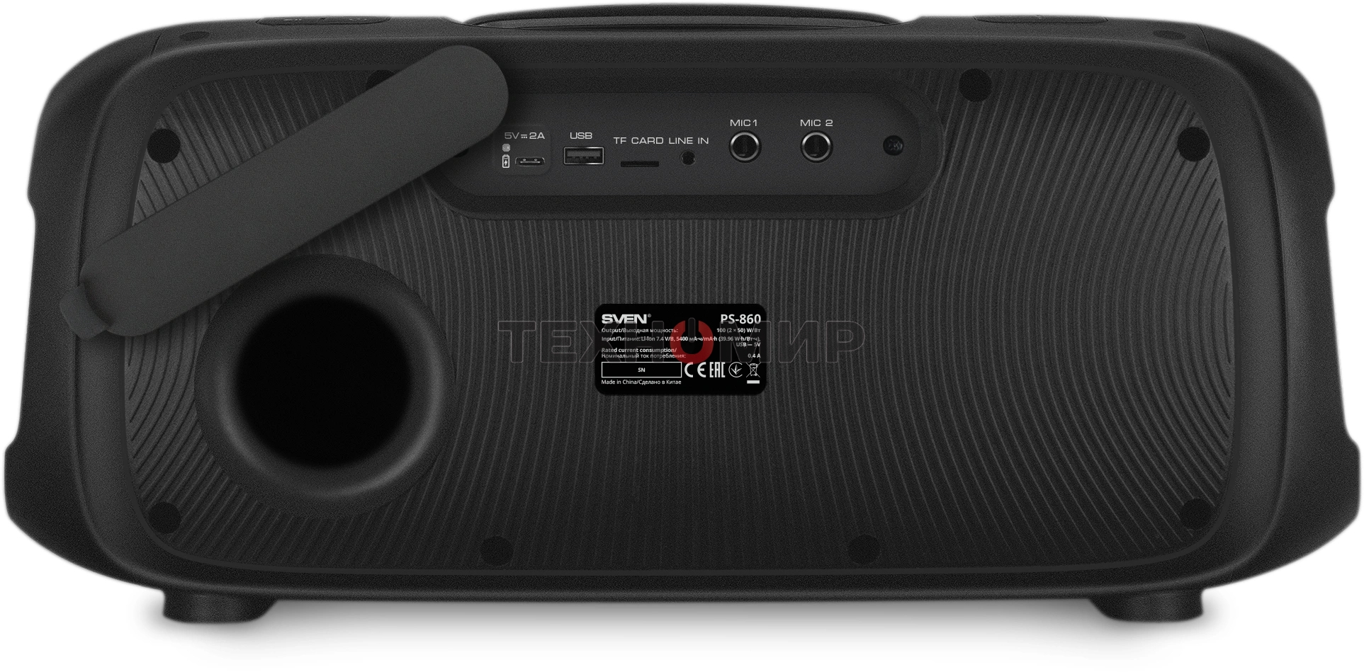 Портативная колонка Sven PS-860 черный 100W 1.0 BT/3.5Jack 5400mAh (SV-022518)