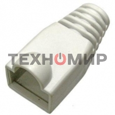 Защитные колпачки для кабеля 6,0мм cat.5, на соединение коннектора с кабелем, белый, 100 шт. в пчк