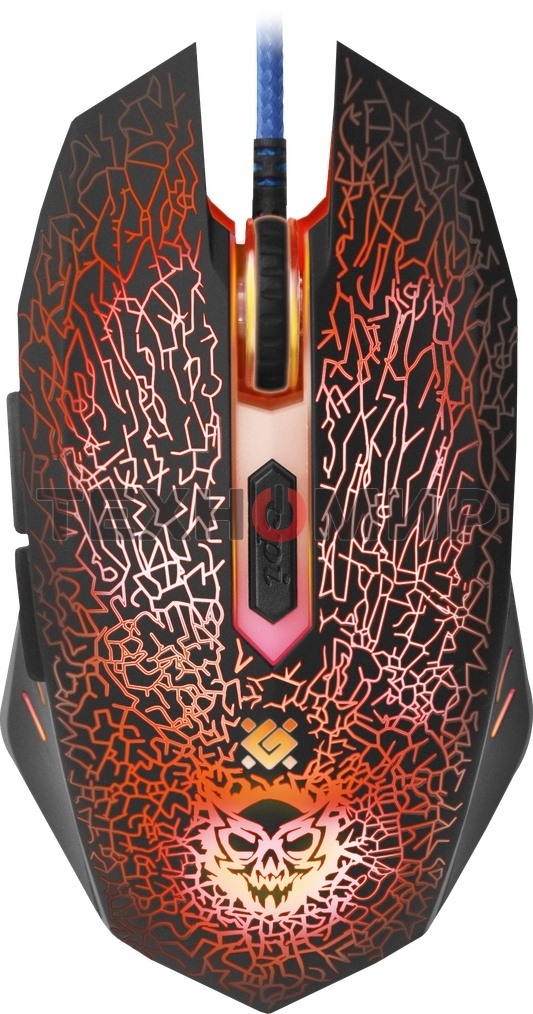 Мышь проводная Defender Shock GM-110L черный, 3200 dpi, USB, кнопки - 6