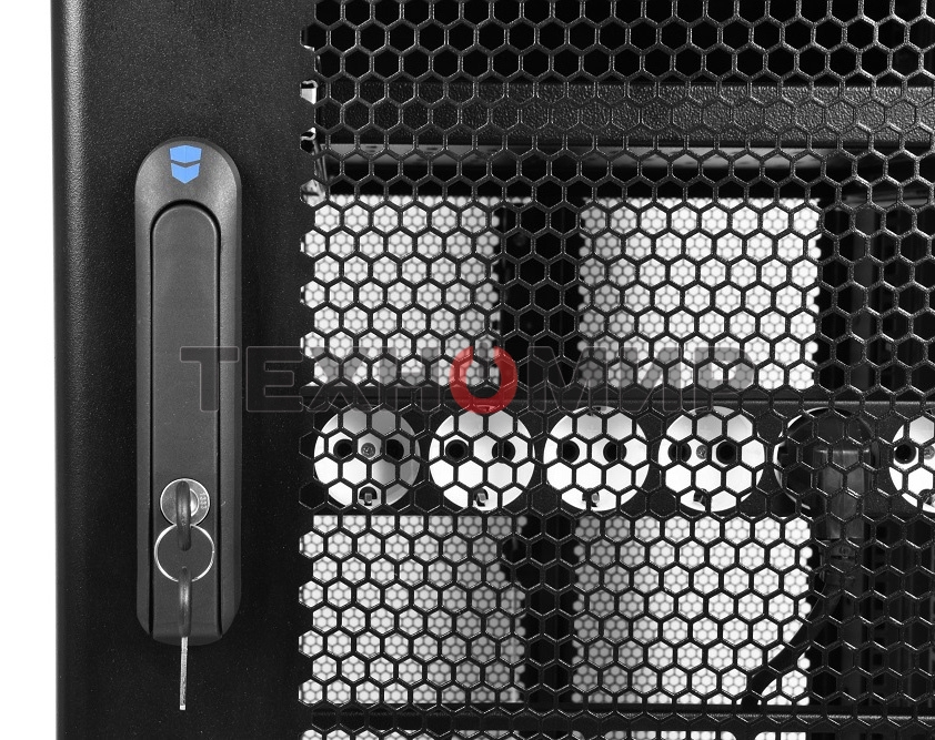 Шкаф серв. ПРОФ нап. 42U (600x1000) дверь перфорированная 2 шт., цвет черный, в сборе (ШТК-СП-42.6.10-44АА-9005) (1 коробка)