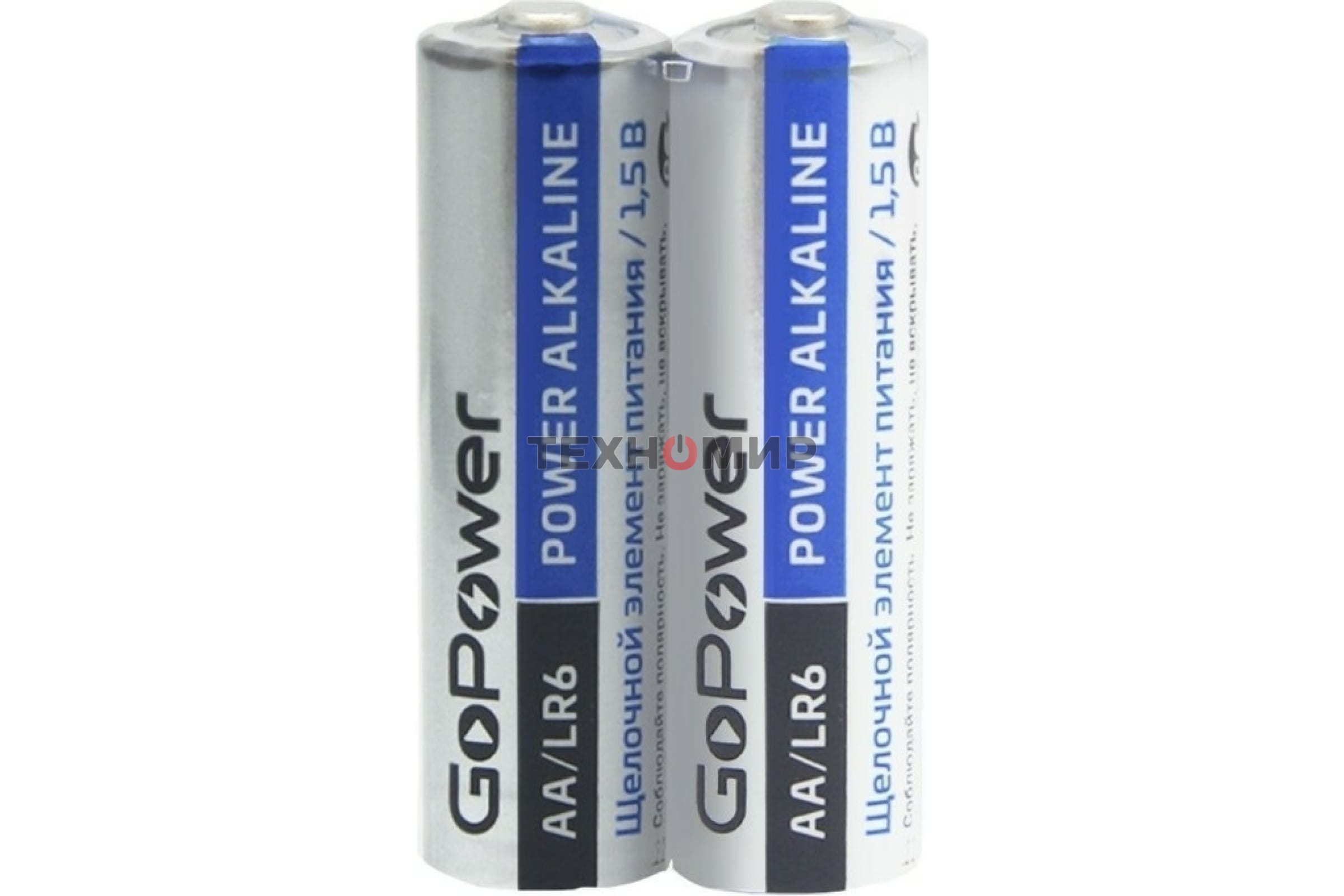 Батарейка GoPower LR6 AA Shrink 2 Alkaline 1.5V (2/40/800) коробка (40 шт.)