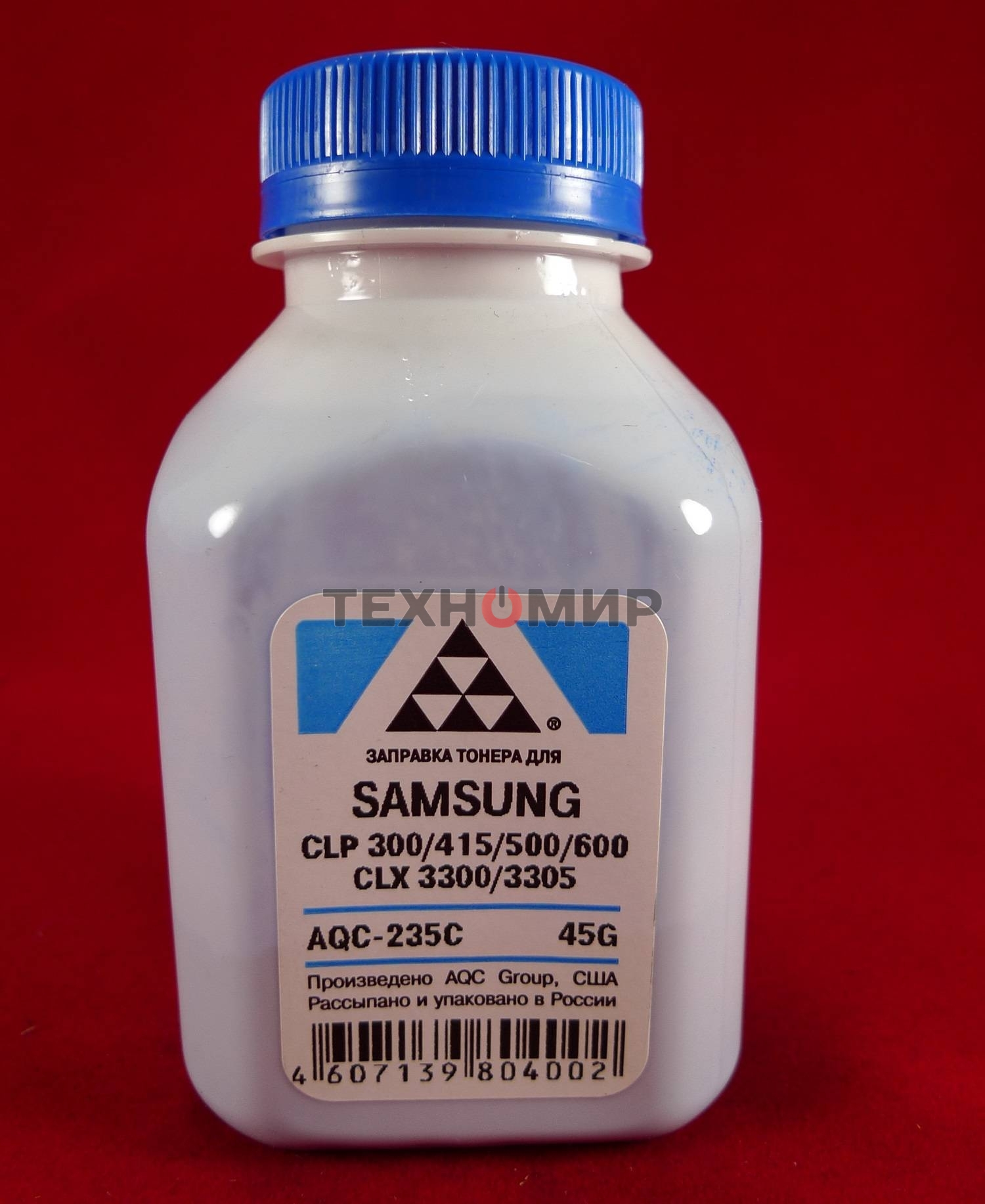 Тонер Samsung CLP 300/315/320/325/360/415/500/510/600/610/660/CLX3300/3305 Cyan, (фл.45г.) AQC фас. Россия