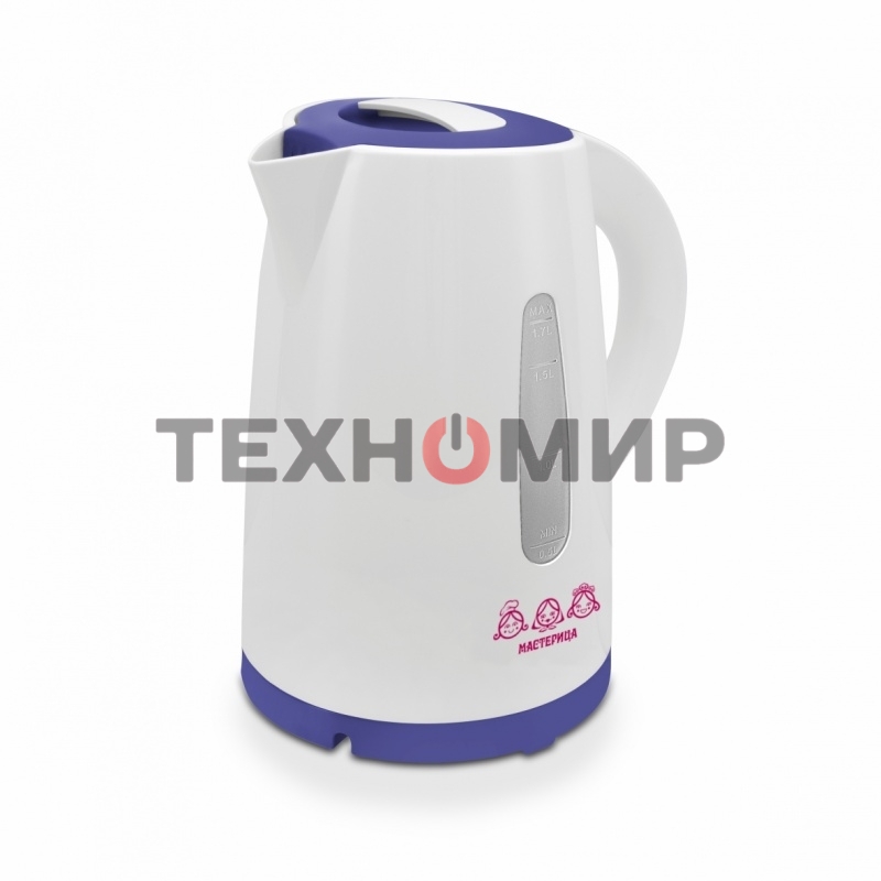 Чайник электрический Мастерица ЕК-1701M белый/фиолетовый