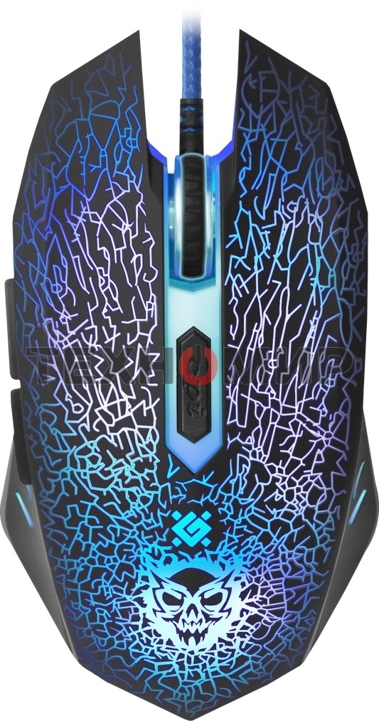 Мышь проводная Defender Shock GM-110L черный, 3200 dpi, USB, кнопки - 6