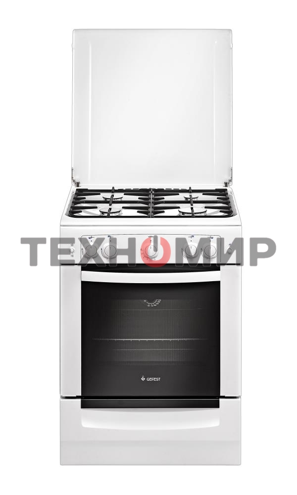 Плита газовая Gefest ПГ 6100-01 белый, конфорок 4 шт, духовка 52 л, 60 см x 85 см x 60 см