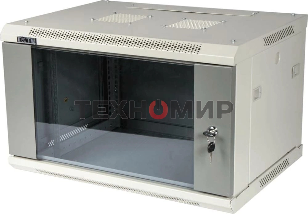 Шкаф настенный серии Pro, 4U 600x450, стеклянная дверь