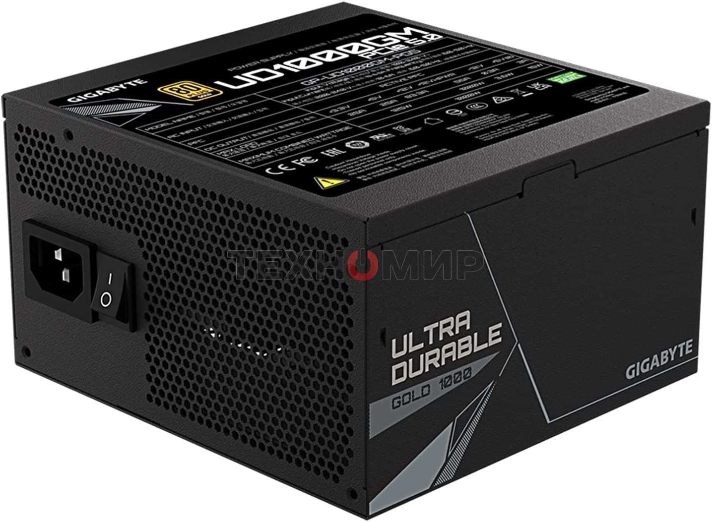 Блок питания Gigabyte GP-UD1000GM PG5 RTL, 1000Вт, 80 PLUS Gold, 120мм, модульный, черный